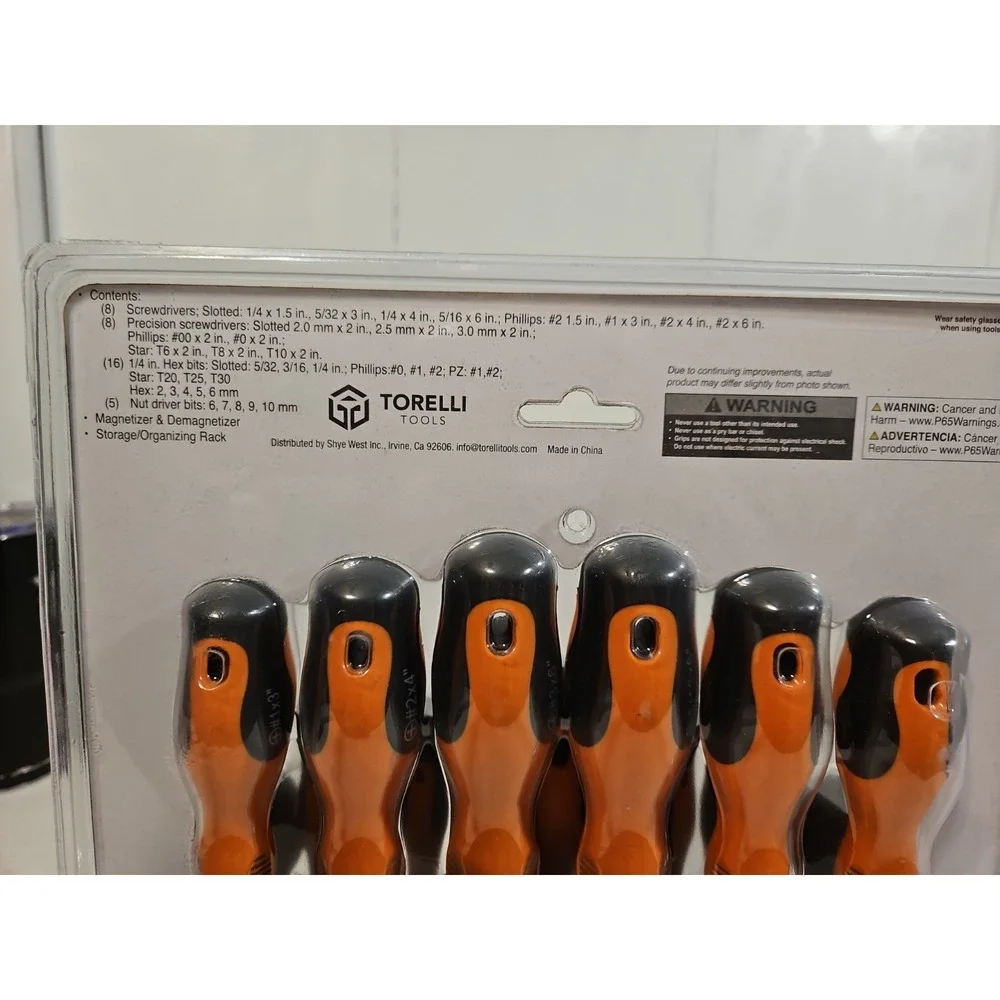 Torelli‎ Tools Screwdriver Set 39 Piece w/Storage Rack & Magnetizer/Demagnetizer